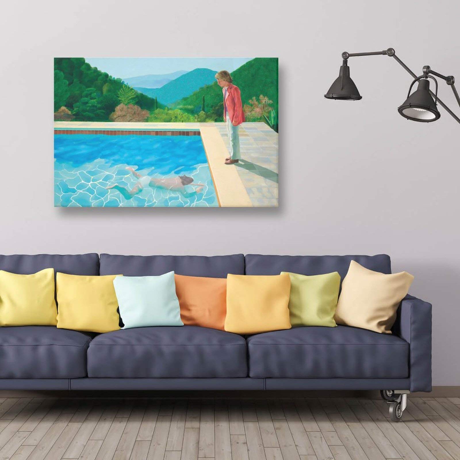 Amazon.co.jp: アーティストのデイヴィッド・ホックニーの肖像（2人の